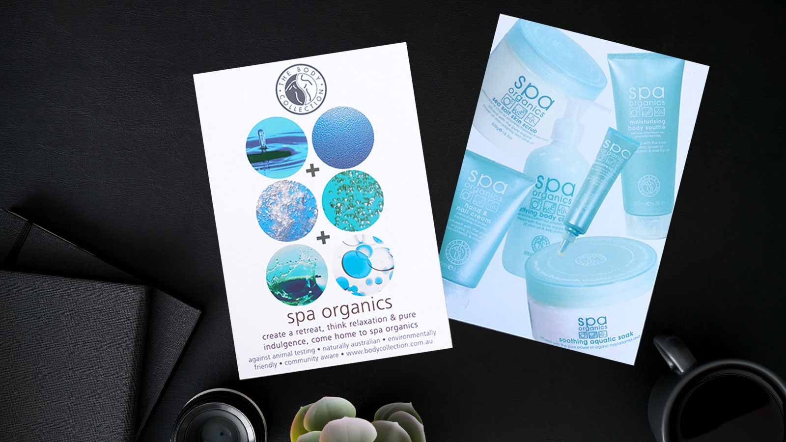 Spa Organics Point of Sale Promo Card Design Melbourne